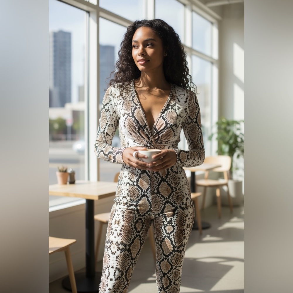 PrettyLittleThing - EC - Snake Print Jumpsuit